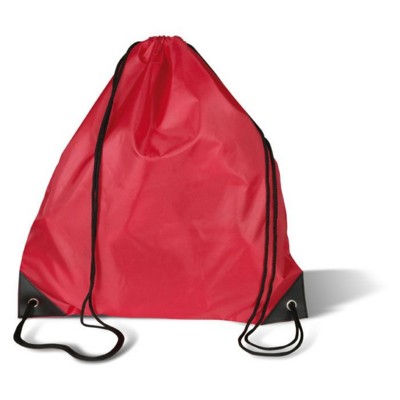 DRAWSTRING BACKPACK RUCKSACK with Cord in Red