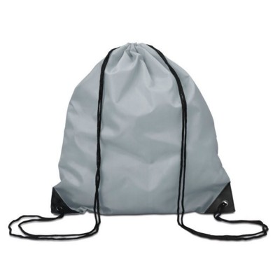 DRAWSTRING BACKPACK RUCKSACK with Cord in Grey