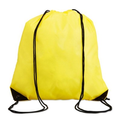 DRAWSTRING BACKPACK RUCKSACK with Cord in Yellow