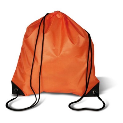 DRAWSTRING BACKPACK RUCKSACK with Cord in Orange