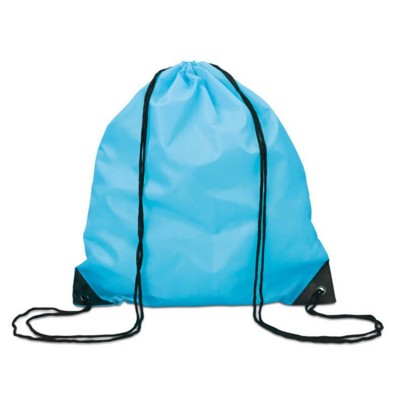 DRAWSTRING BACKPACK RUCKSACK with Cord in Turquoise