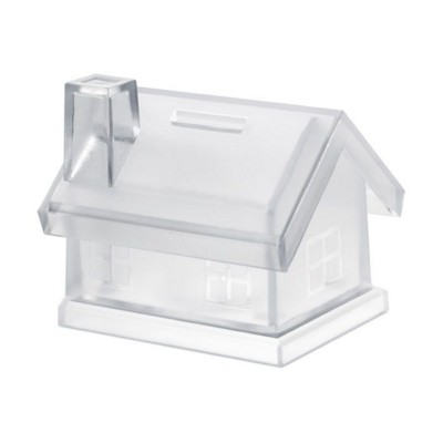 HOUSE SHAPE MONEY BOX in Clear Transparent