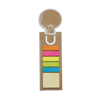 BOOKMARK RULER in Beige with Adhesive Note Pad & Index Marker Flags