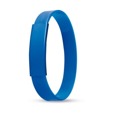 SILICON METAL PLATE BRACELET WRIST BAND in Blue