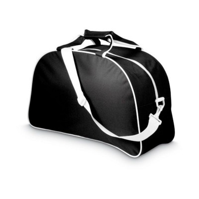 600D POLYESTER SPORTS BAG HOLDALL in Black