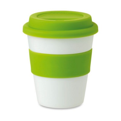 PP TUMBLER with Silicon Lid & Middle Ring in Green