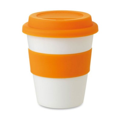 PP TUMBLER with Silicon Lid & Middle Ring in Orange