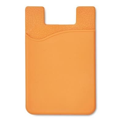 SILICON CARDHOLDER FOR PHONE with 3m Tape in Orange