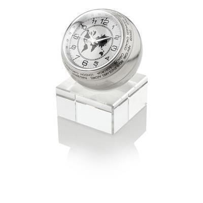 NAVIGATOR WORLD TIME CLOCK in Silver