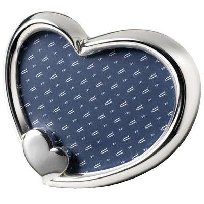 FINE SILVER PLATED METAL HEART PHOTO FRAME