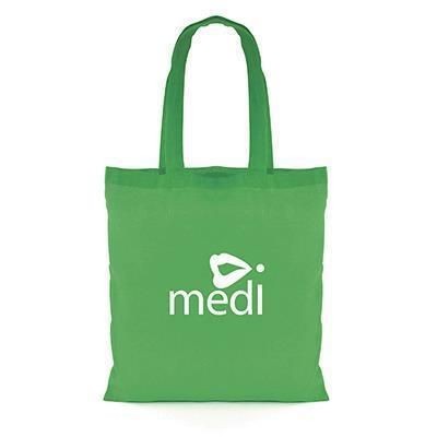 3-4OZ BUDGET COLOUR COTTON SHOPPER in Green with Long Handles