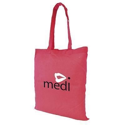 3-4OZ BUDGET COLOUR COTTON SHOPPER in Red with Long Handles