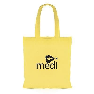 3-4OZ BUDGET COLOUR COTTON SHOPPER in Yellow with Long Handles