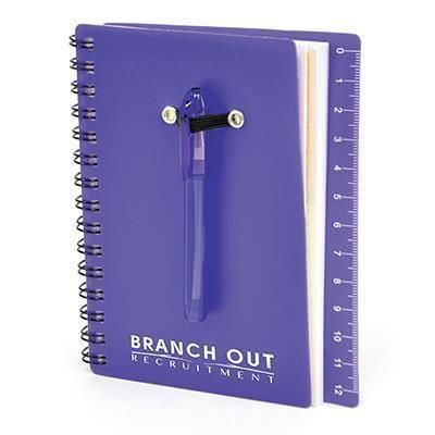 CANOPUS B7 SPIRAL WIRO BOUND NOTE BOOK in Purple with Matching Pen