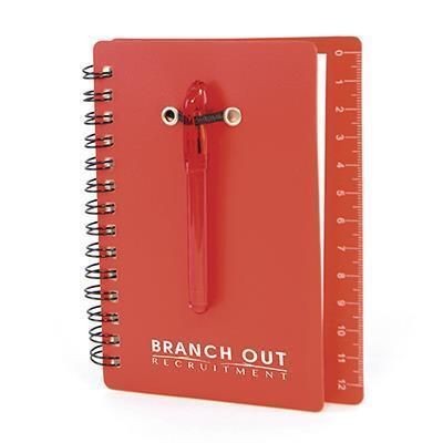 CANOPUS B7 SPIRAL WIRO BOUND NOTE BOOK in Red with Matching Pen