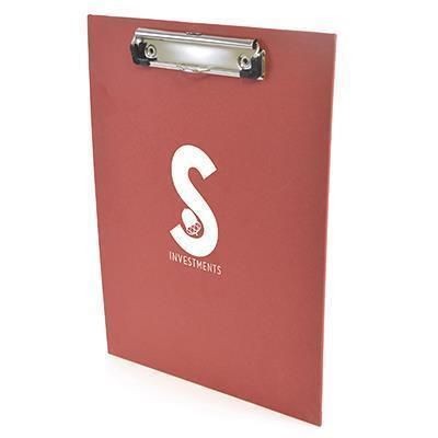 BRISTOL A4 SIZED HARD BACK PAPER CLIPBOARD in Red with Clip