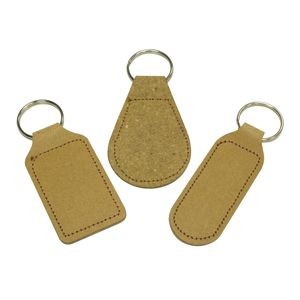 ECO RECYCLED BONDED LEATHER KEYRING in Natural