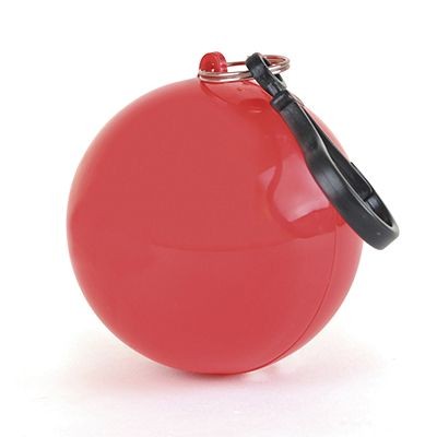 CLEAR TRANSPARENT TRANSLUCENT PONCHO in Red Plastic Ball Holder