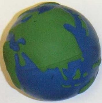WORLD GLOBE STRESS BALL in Blue & Green