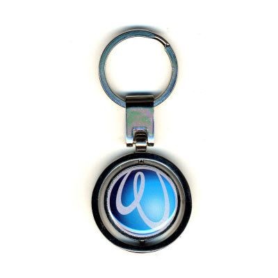 KEYRING with Spinning Central Disc