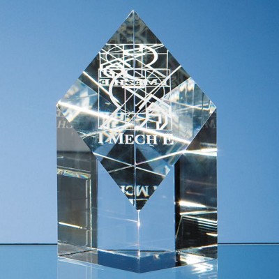 13CM OPTICAL CRYSTAL GLASS DIAMOND AWARD