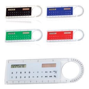 MENSOR 8 DIGIT DUAL POWER 10CM RULER CALCULATOR with Magnifier Glass