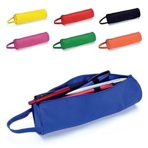 CELES 600D POLYESTER ZIP TUBE SHAPE PENCIL CASE with Carrying Handle