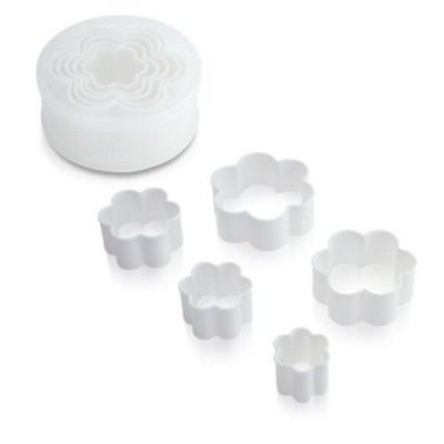 ASPER SET OF 5 PLASTIC COOKIE CUTTERS in White