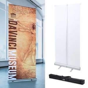 DRENTOX ALUMINIUM METAL ROLL UP BANNER STAND in Silver