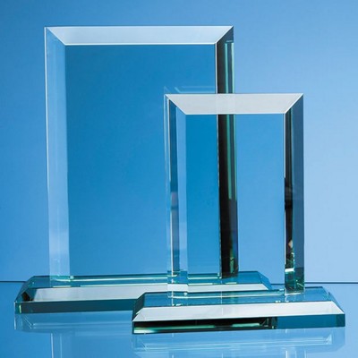 15CM JADE GLASS MITRED RECTANGULAR AWARD