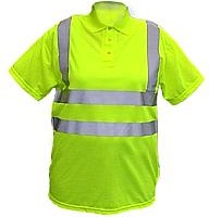 HIGH VISIBILITY DOUBLE BAND SAFETY POLO SHIRT in Yellow
