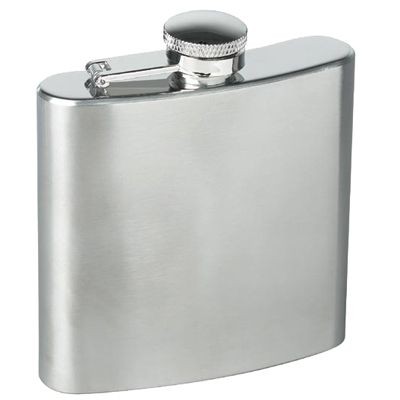 6OZ SILVER STAINLESS STEEL METAL  HIP FLASK