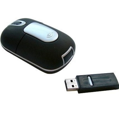 CORDLESS OPTICAL MOUSE in Black & Silver