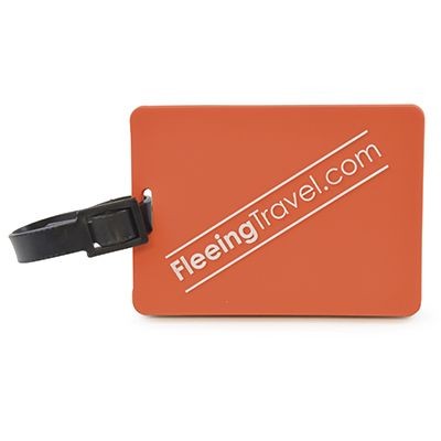 RECTANGULAR PVC LUGGAGE TAG with Rubber Strap